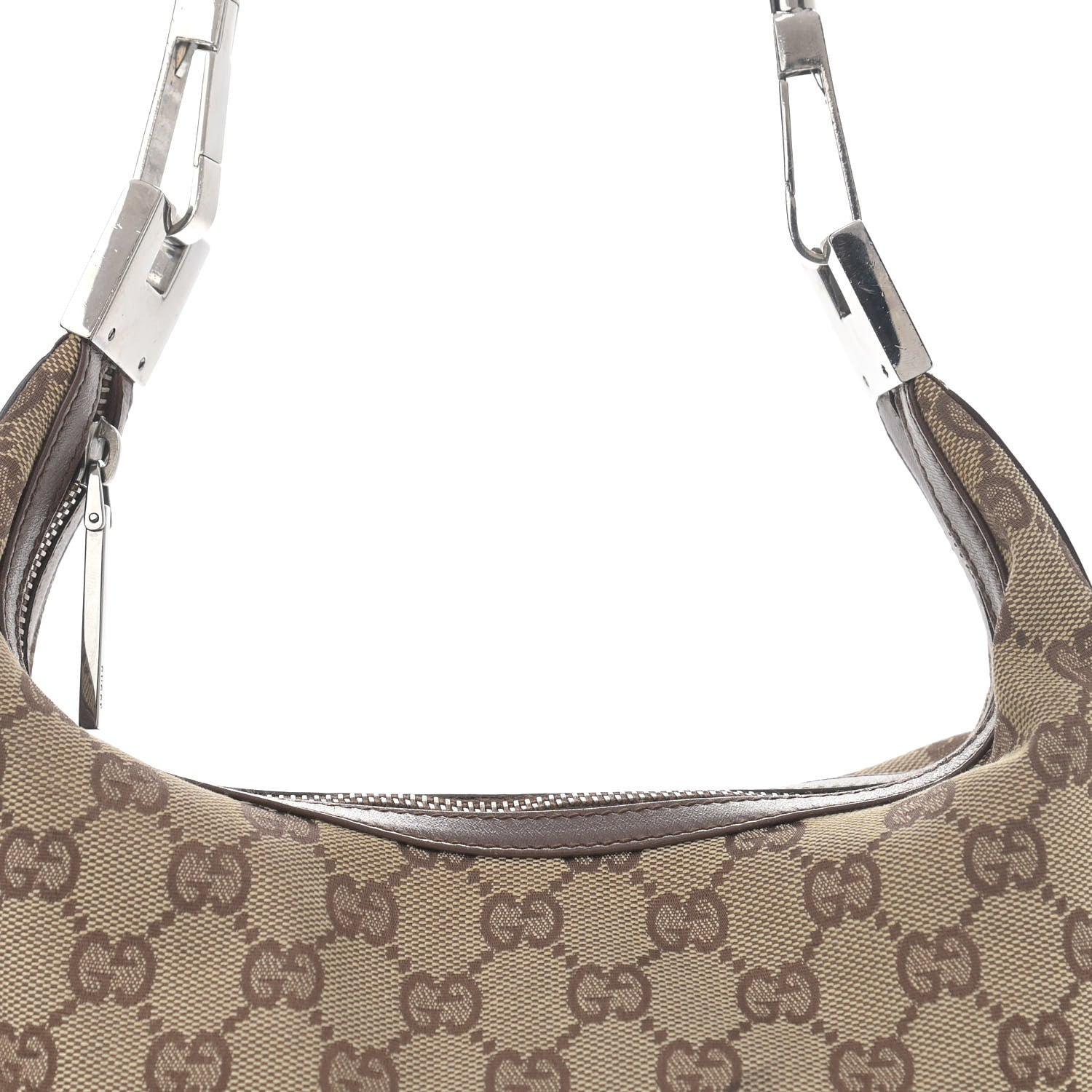 Gucci Monogram GG Small Clasp Hobo Brown 8 of 11