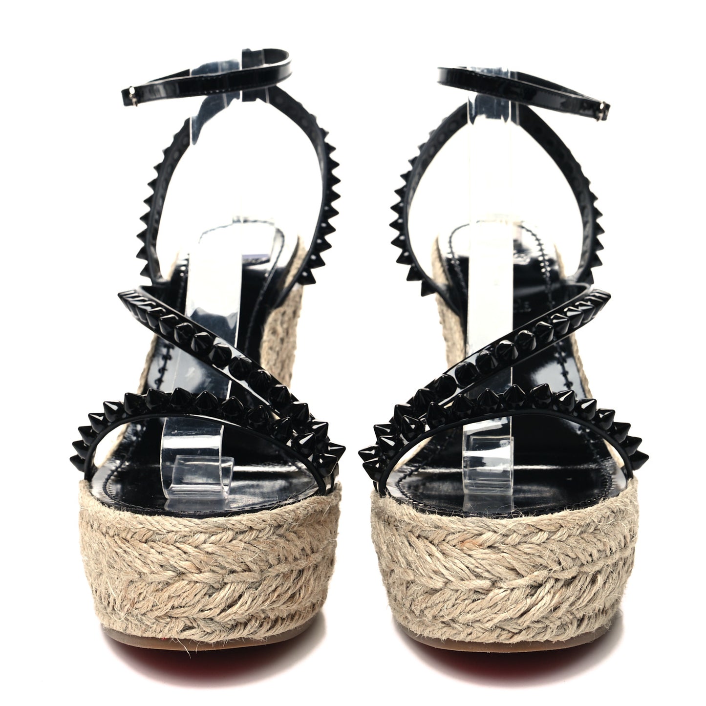 Patent Monochrome Mafaldina 120 Wedge Sandals 39 Black