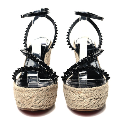 Christian Louboutin Patent Monochrome Mafaldina 120 Wedge Sandals 39 Black 2 of 7