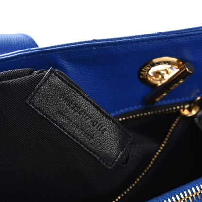 Saint Laurent Grain De Poudre Matelasse Chevron Monogram Shopping Bag Blue Majorelle 7 of 7