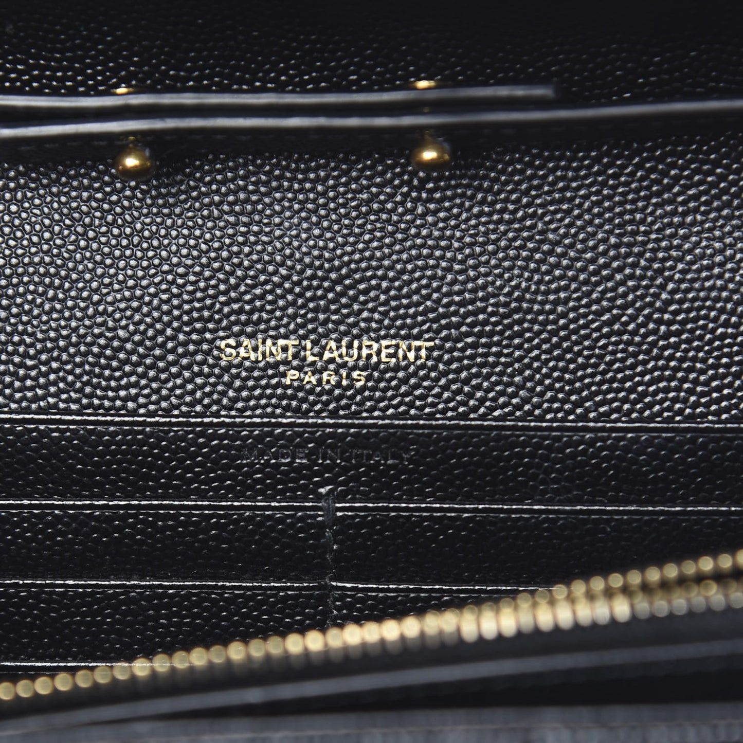 Grain De Poudre Matelasse Chevron Monogram Chain Wallet Black