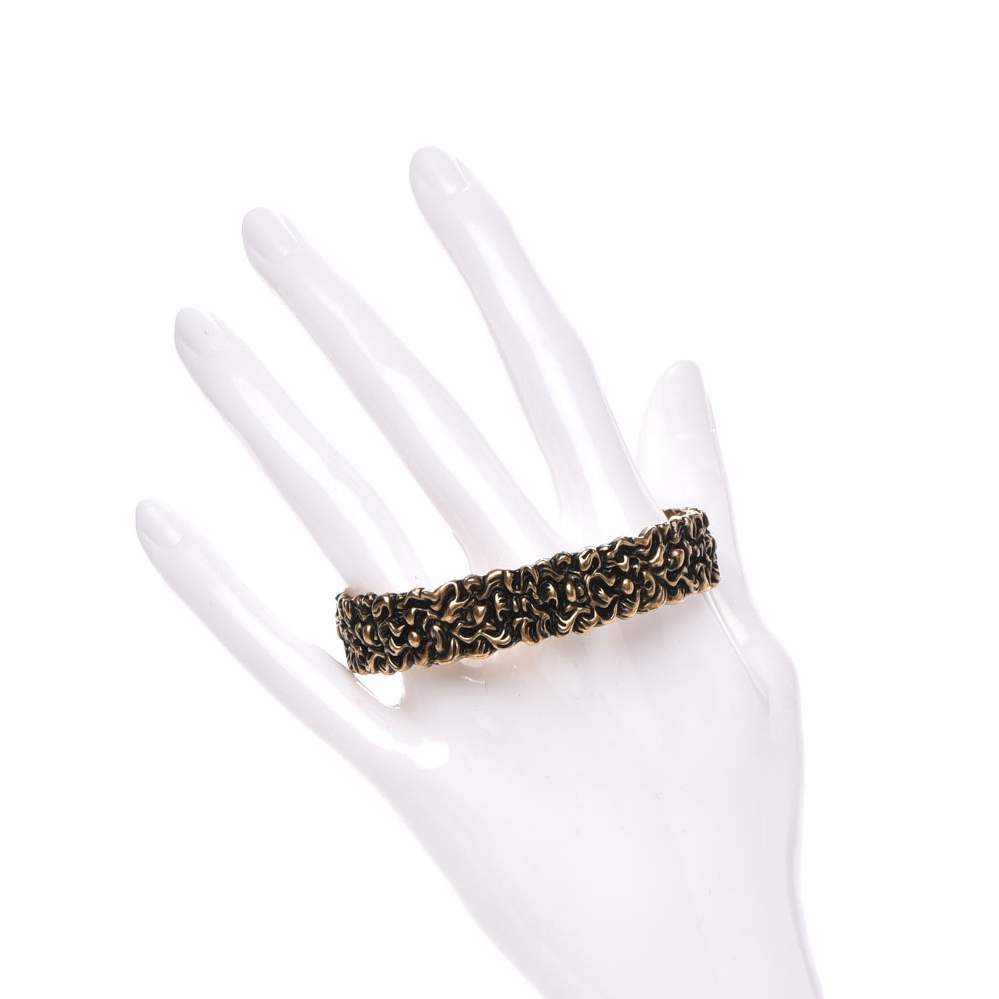 Metal Lion Mane Cuff Bracelet Aged Gold