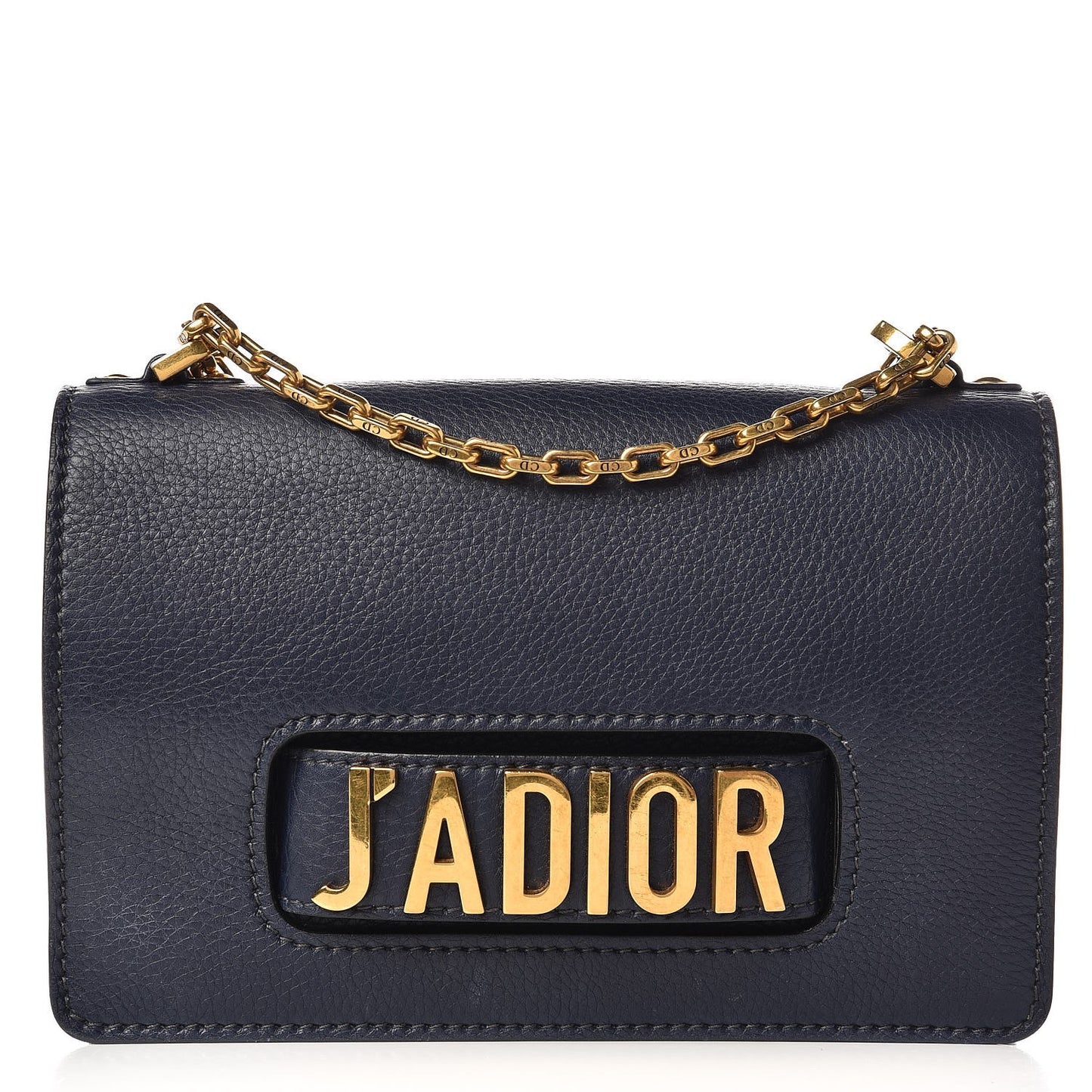Grained Calfskin J'Adior Chain Flap Bag Blue