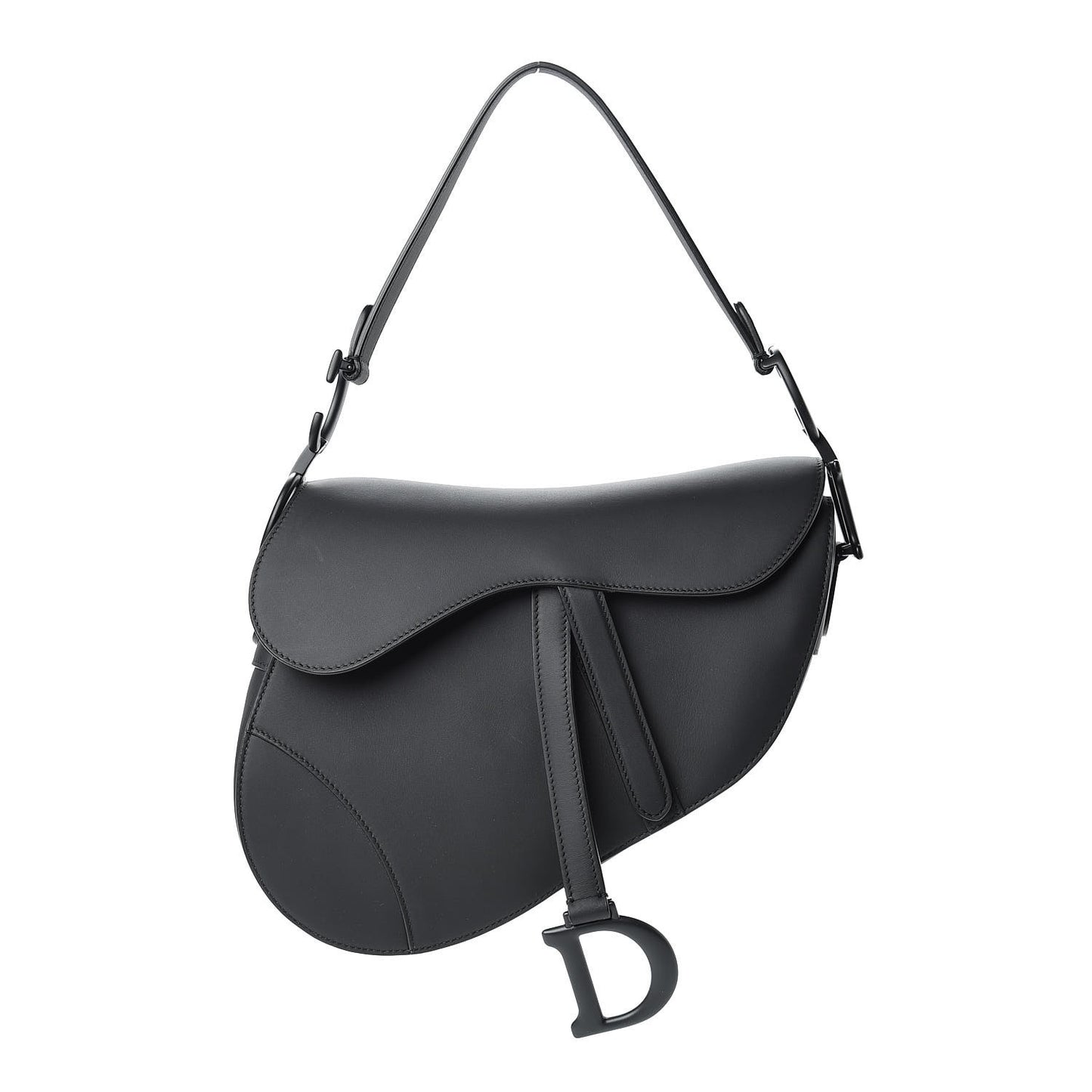 Ultra Matte Calfskin Saddle Bag Black
