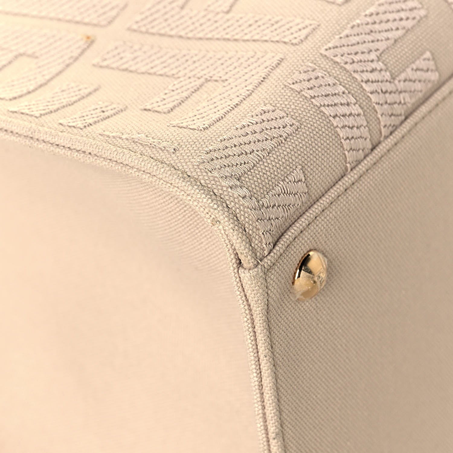 Fendi Canvas Vitello King FF Embroidered Medium Peekaboo X-Tote Poudre 5 of 16