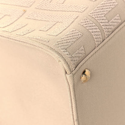 Fendi Canvas Vitello King FF Embroidered Medium Peekaboo X-Tote Poudre 5 of 16