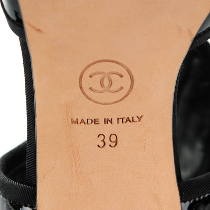 Chanel Patent Button CC Pumps 39 Black 6 of 6