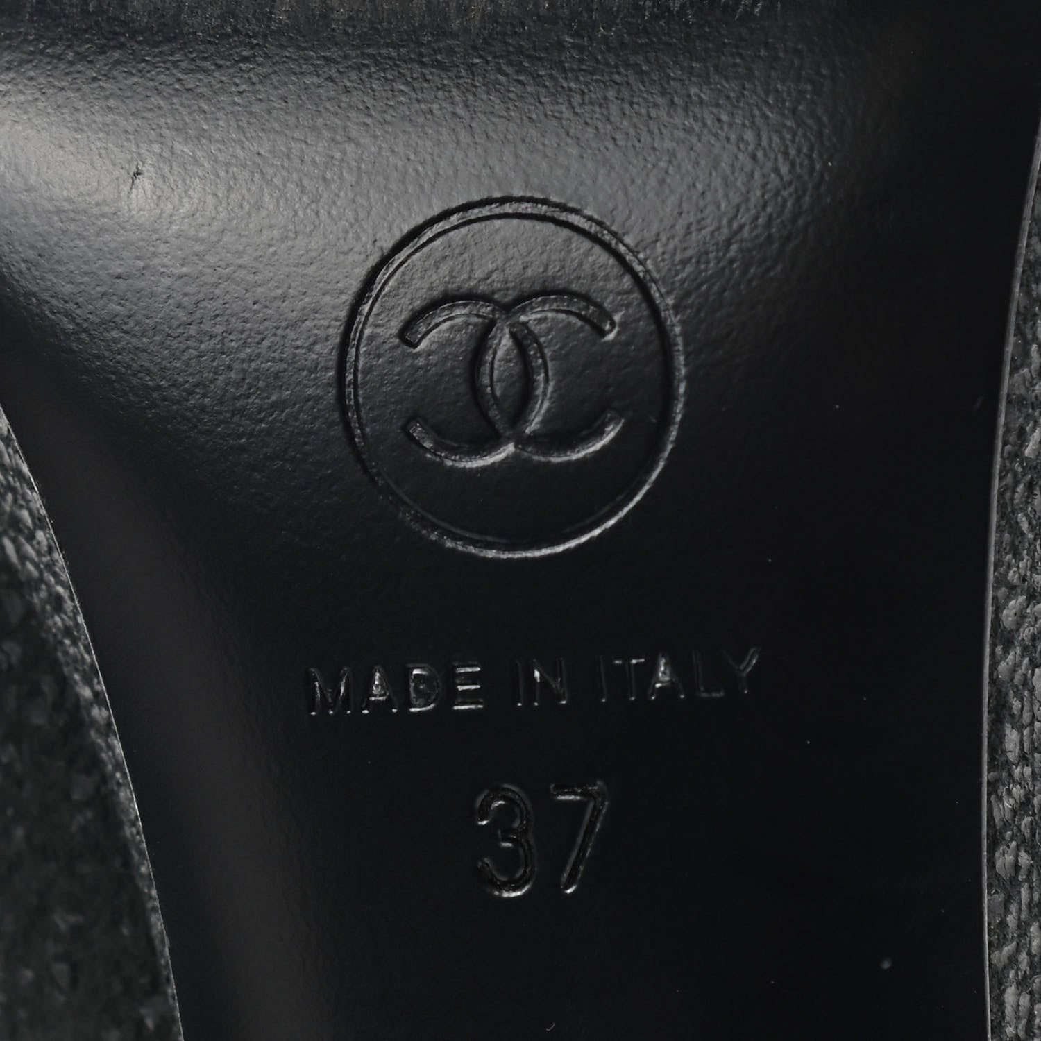 Chanel Calfskin Buffalo Cap Toe CC Pumps 37 Black 6 of 8