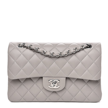 Chanel Lambskin Quilted Small Double Flap Grey 1 of 12