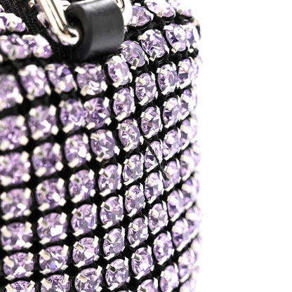 Alexander Wang Mesh Crystal Rhinestone Mini Heiress Pouch Winsome Orchid 11 of 11