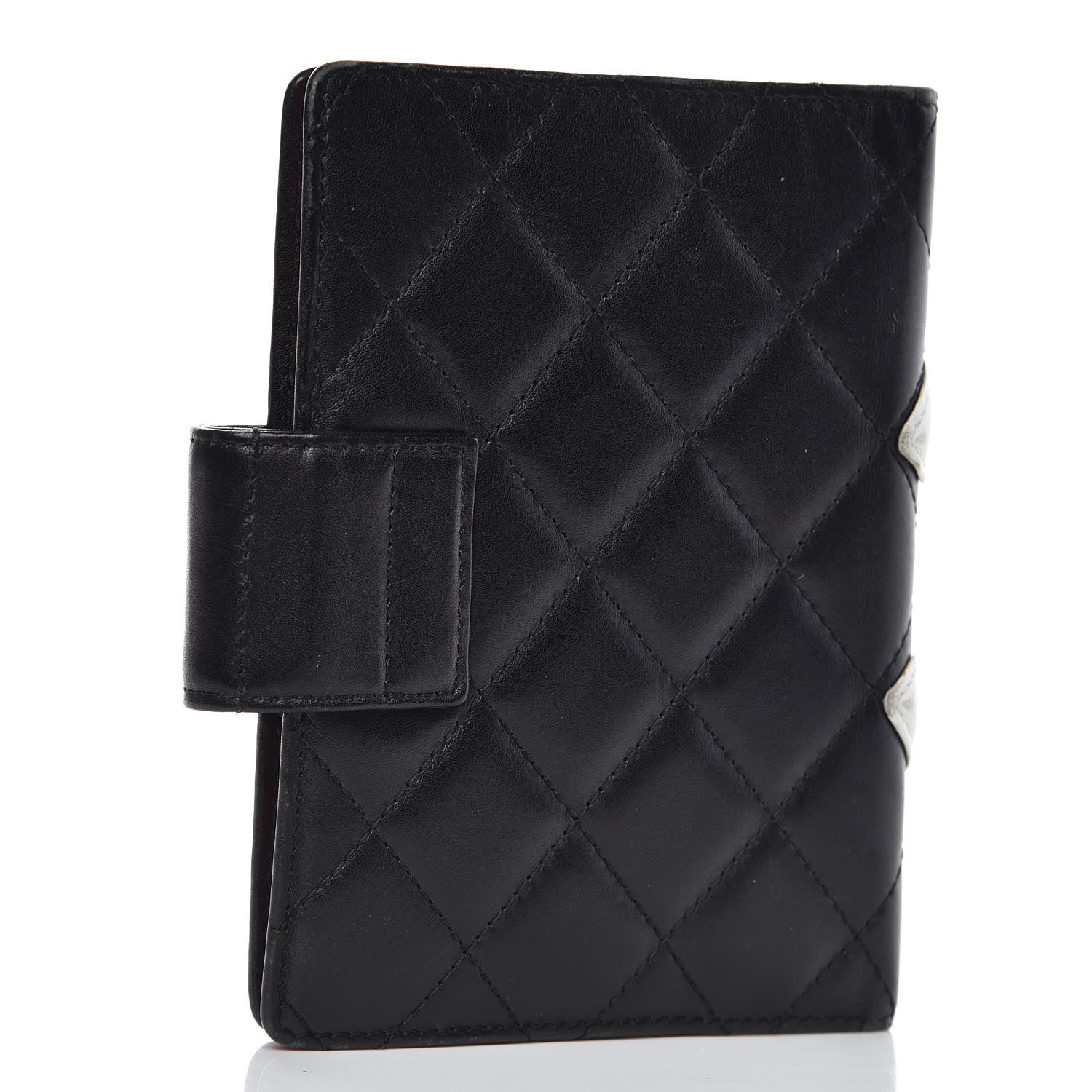Chanel Calfskin Quilted Small Cambon Agenda Planner Black White 3 of 12