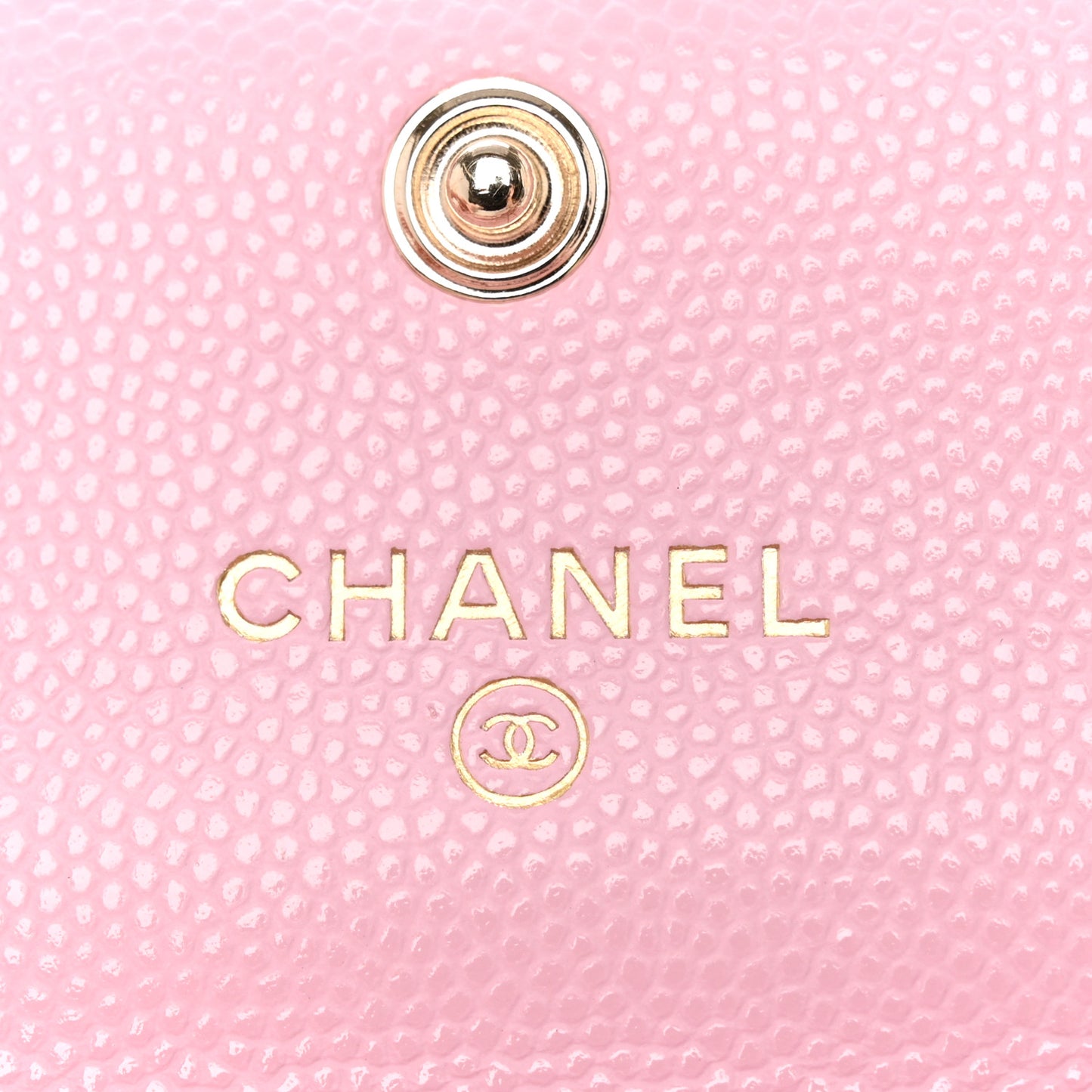 Caviar Quilted CC Flap Card Holder Pink
