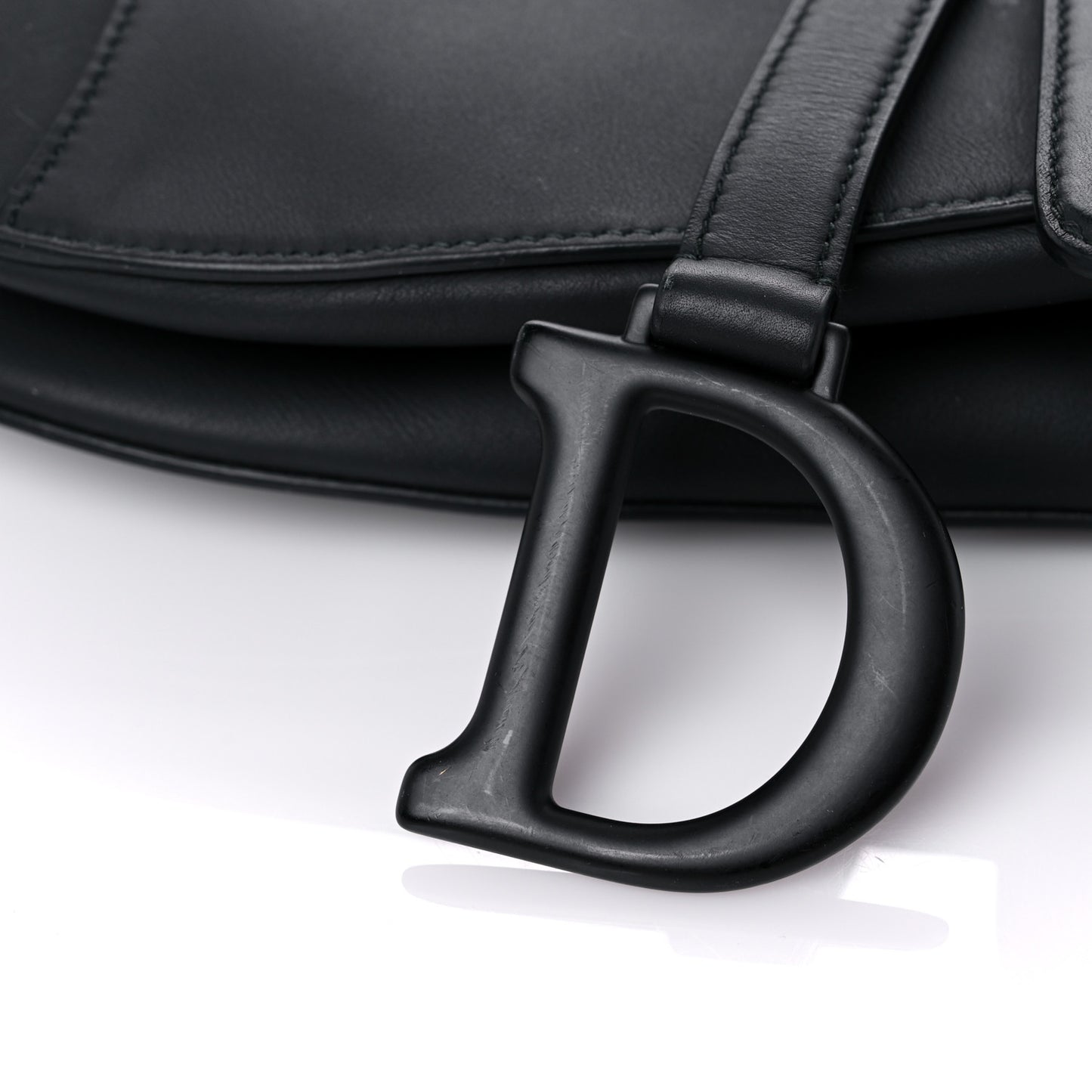 Ultra Matte Calfskin Saddle Bag Black