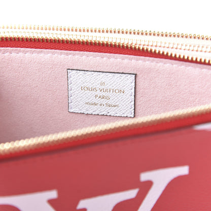 Louis Vuitton Monogram Giant Double Zip Pochette Rouge 8 of 10