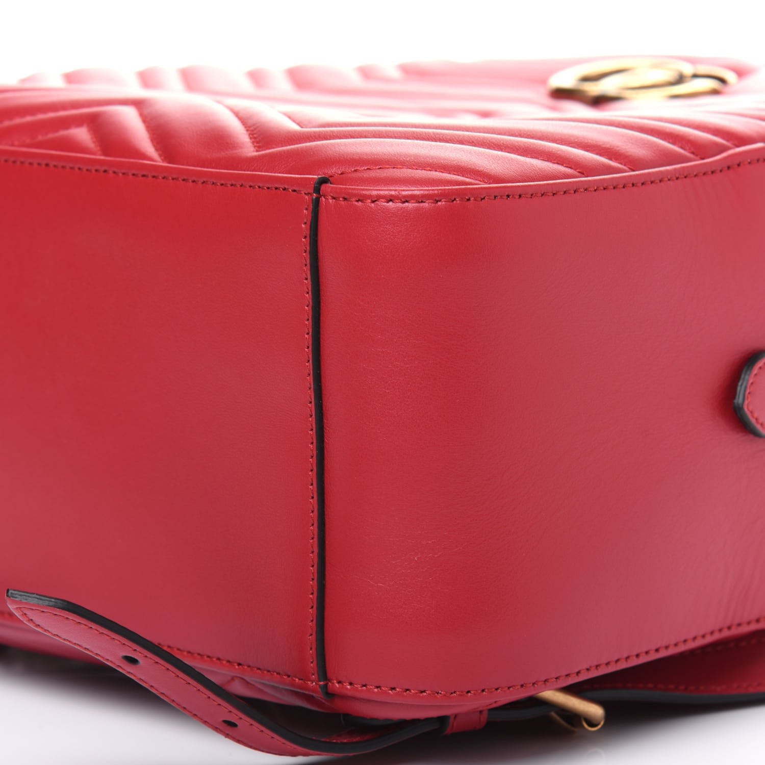 Gucci Calfskin Matelasse GG Marmont Dome Backpack Hibiscus Red 9 of 14