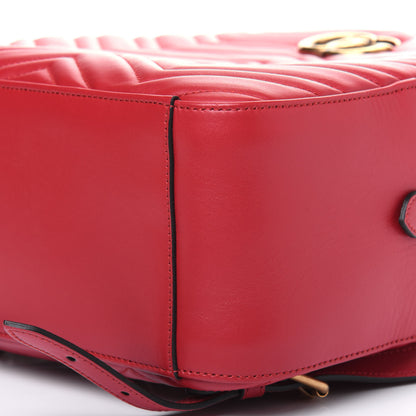 Gucci Calfskin Matelasse GG Marmont Dome Backpack Hibiscus Red 9 of 14