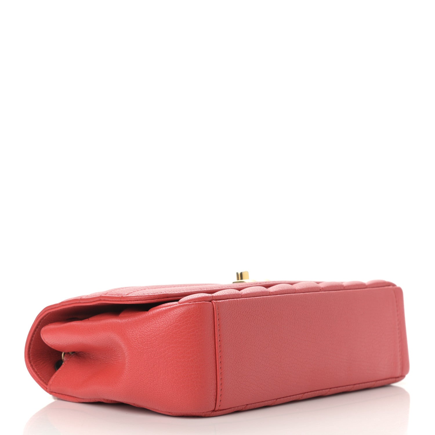 Chanel Shiny Goatskin Diagonal Quilted Small Flap Red 4 of 10