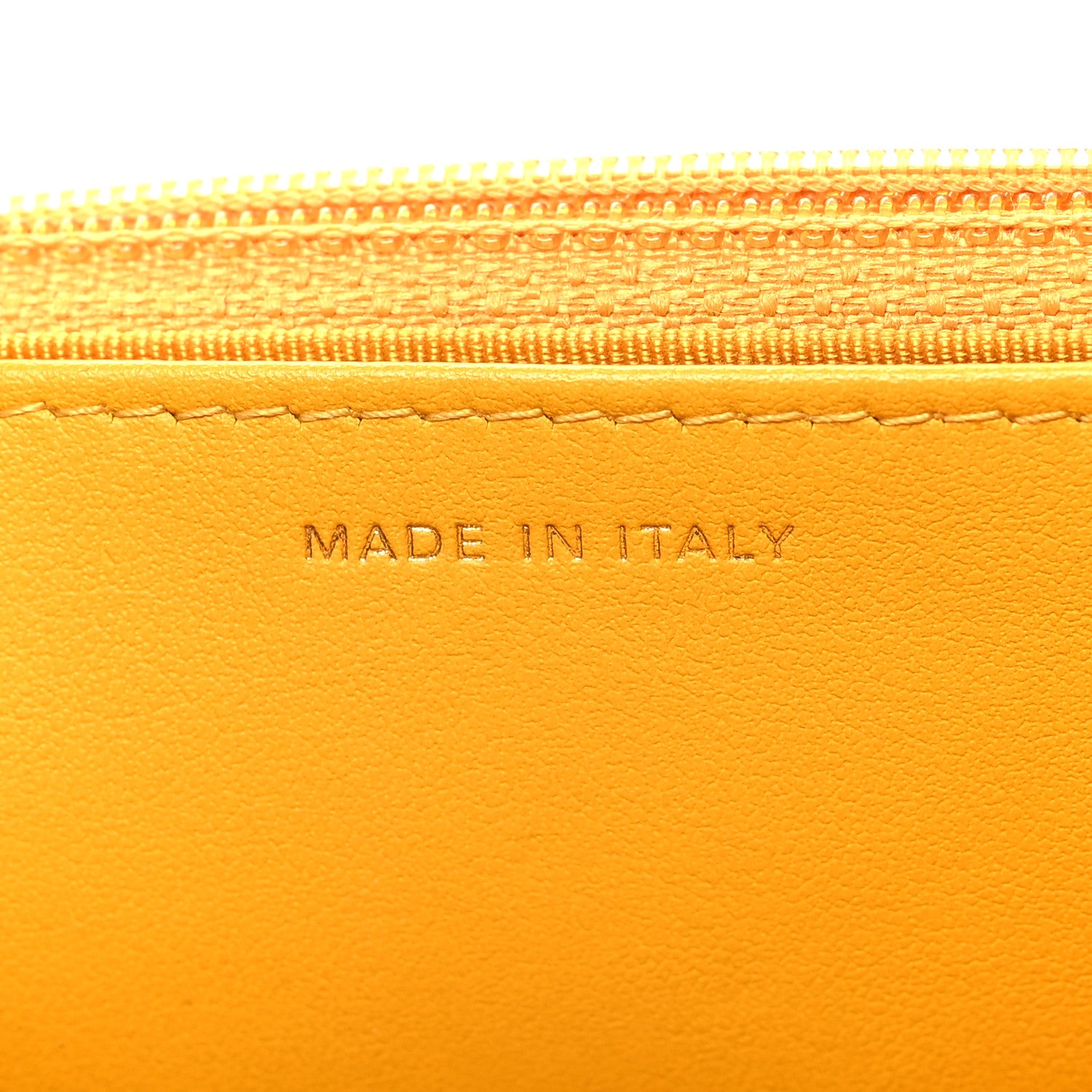 Chanel Caviar Quilted Wallet on Chain WOC Yellow 7 of 11