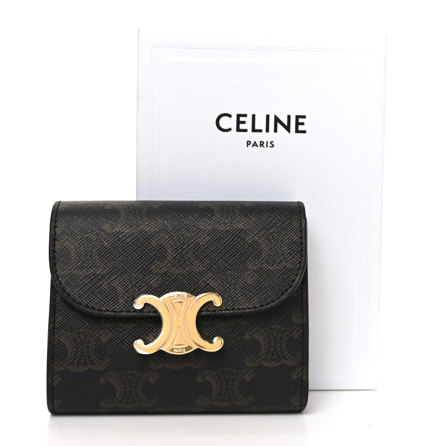 Celine Triomphe Canvas Small Triomphe Wallet Tan 8 of 8