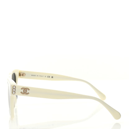 Chanel Acetate Polarized Pearl CC Square Sunglasses 5482-H-A White White 3 of 8
