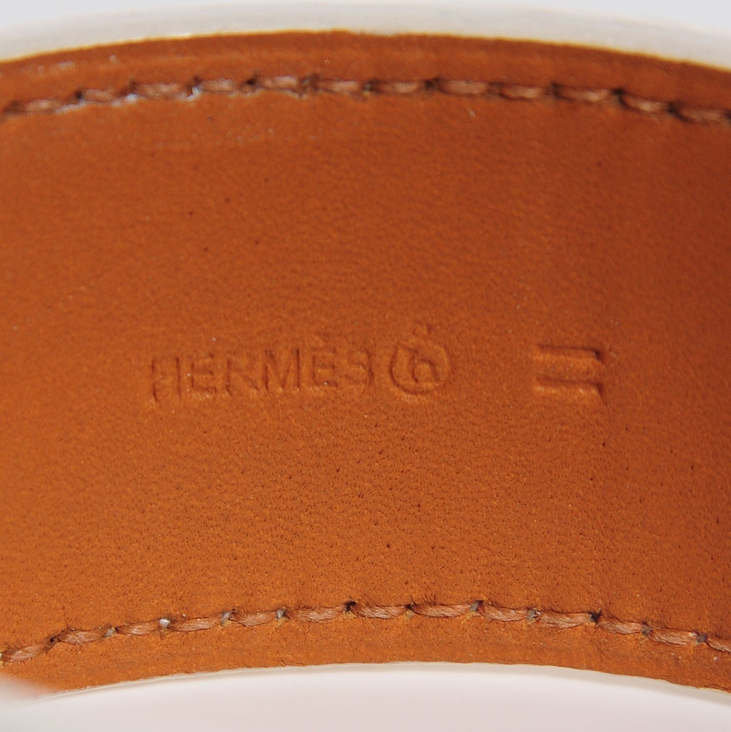 Hermes Lizard Petit H Bracelet M Blanc Noir 4 of 6