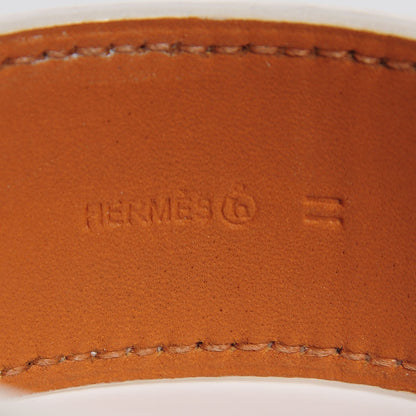 Hermes Lizard Petit H Bracelet M Blanc Noir 4 of 6