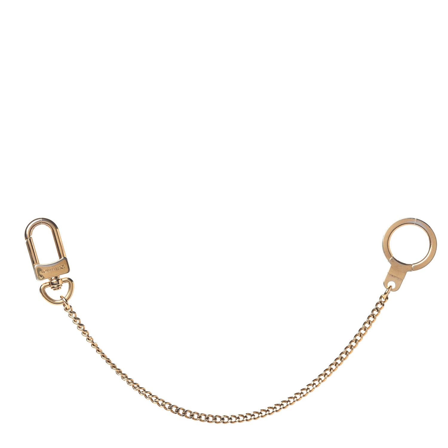 Louis Vuitton Metal Pochette Extender Key Ring Chain Gold 1 of 7