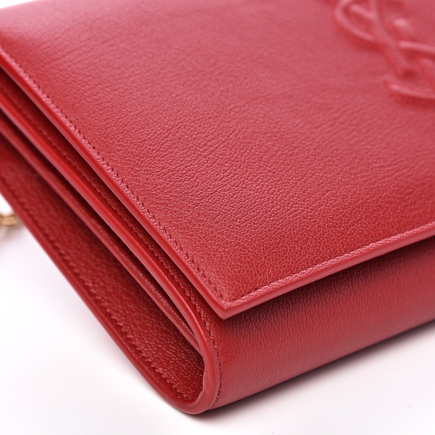Calfskin Belle de Jour Chain Clutch Red