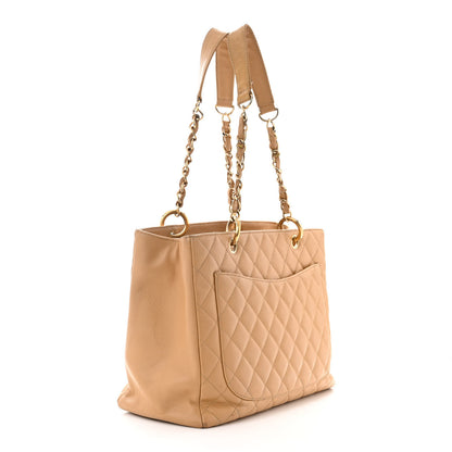 Chanel Caviar Quilted Grand Shopping Tote GST Beige Clair 3 of 13
