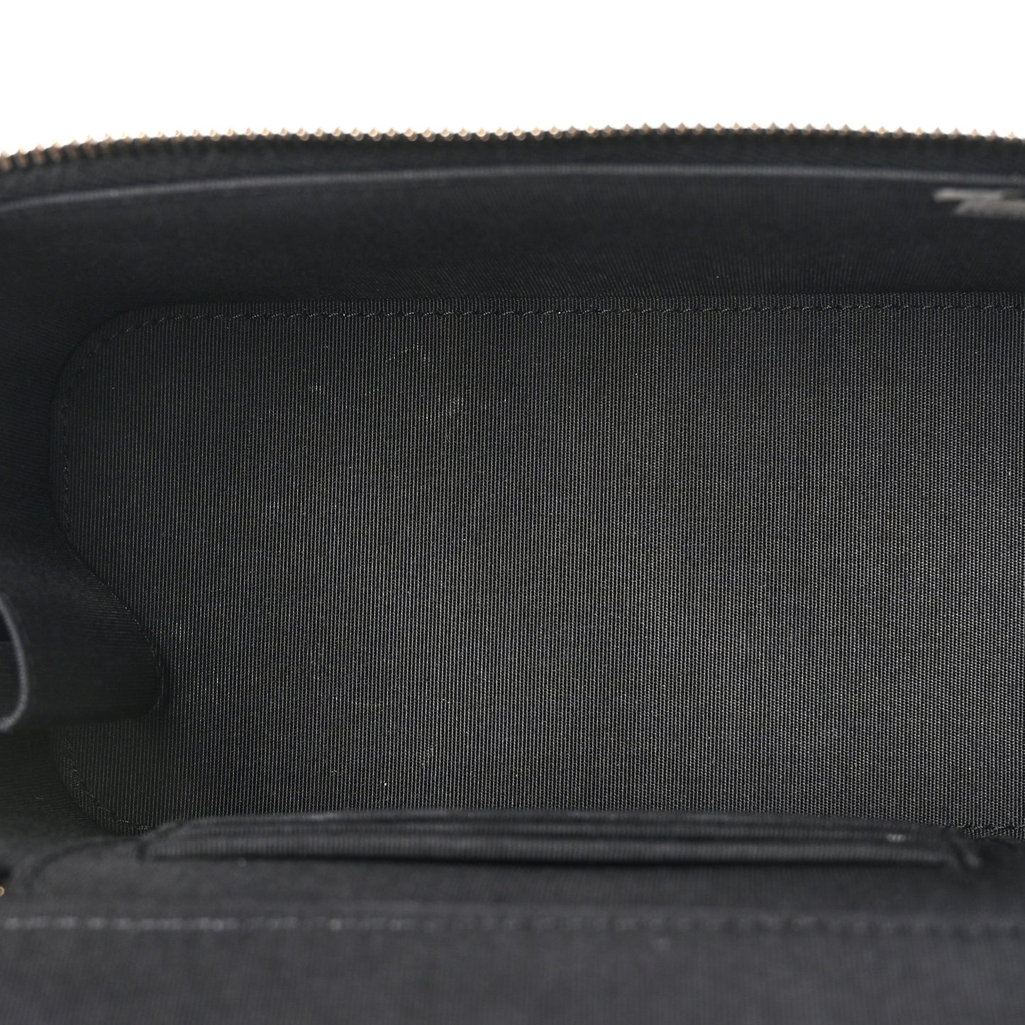 Lambskin Quilted Small Top Handle Vanity Case With Chain Black
