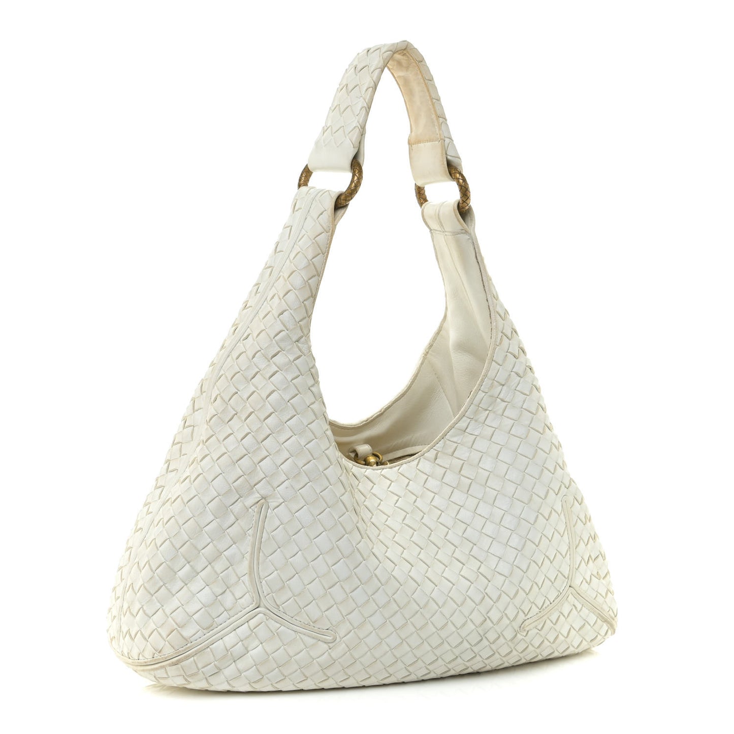 Nappa Intrecciato Ball Hobo White