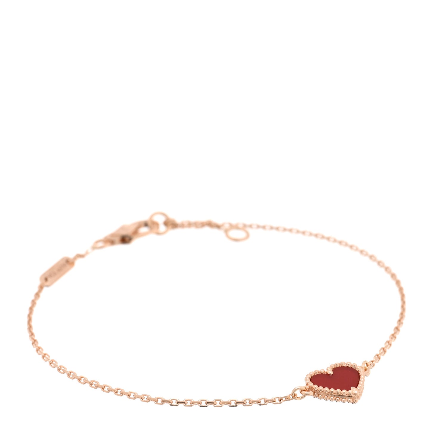 18K Rose Gold Carnelian Sweet Alhambra Heart Bracelet