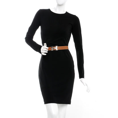 Hermes Box Togo 32mm H Belt 80 Black Gold 2 of 9