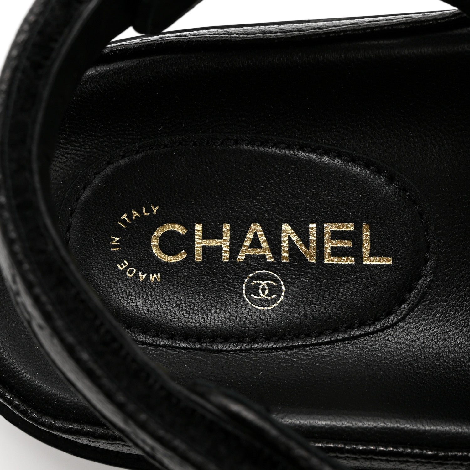 Chanel Grained Calfskin Velcro Dad Sandals 38 Black 6 of 9