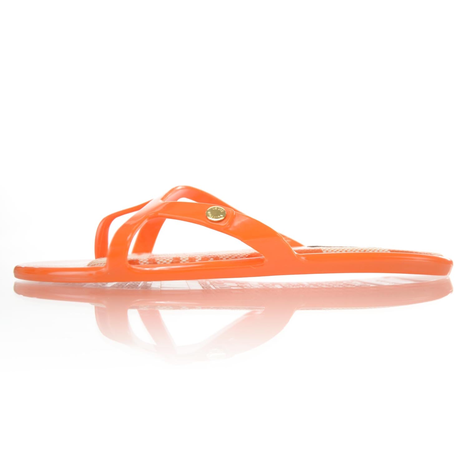 Louis Vuitton Plastic Flat Thong Sandals Orange 36 1 of 6