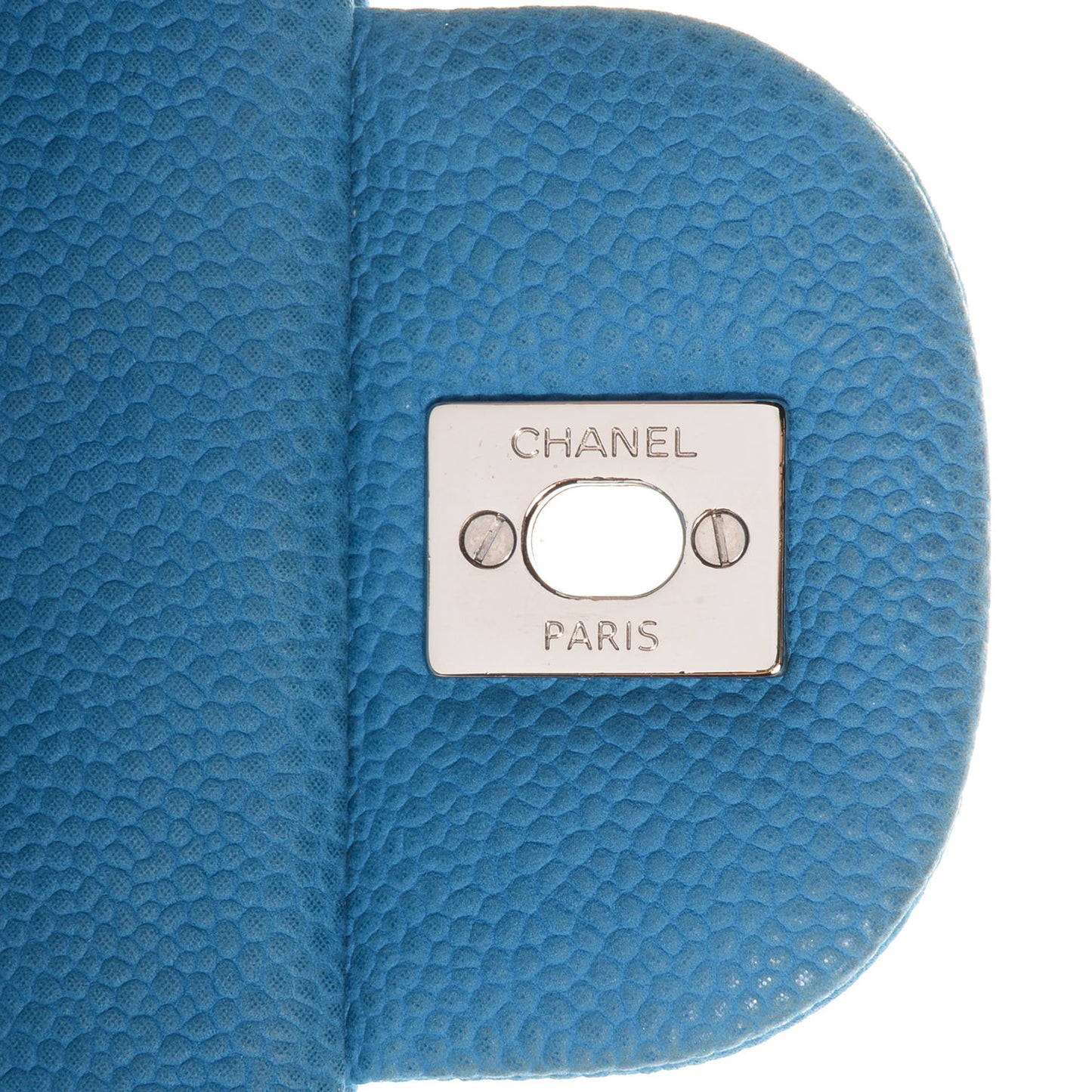 Iridescent Caviar Maxi Double Flap Blue