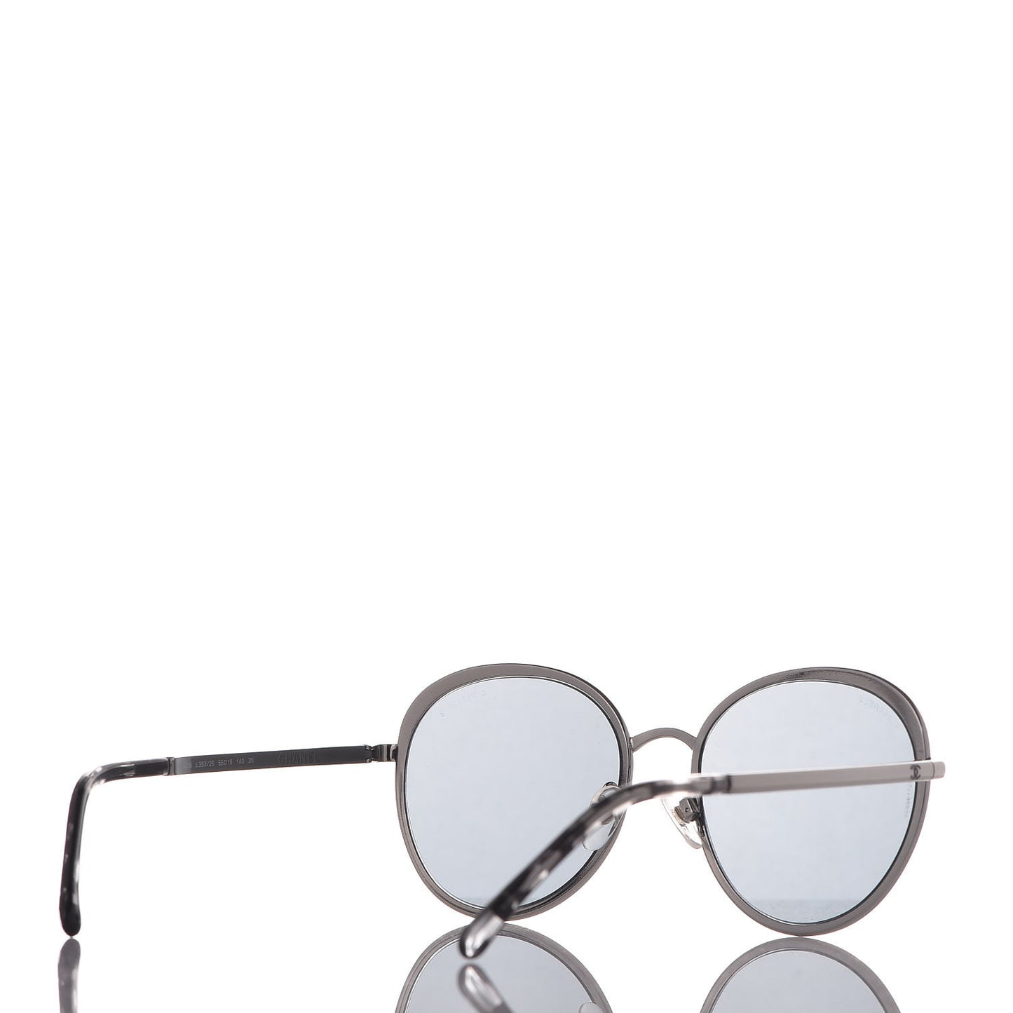 Round Spring Sunglasses 4206 Black Silver