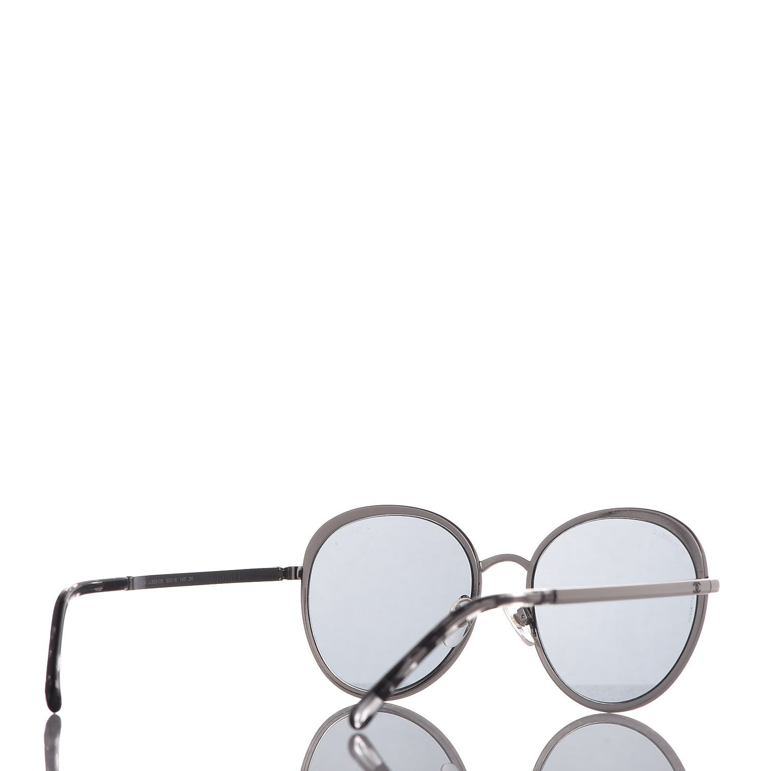 Chanel Round Spring Sunglasses 4206 Black Silver 4 of 8