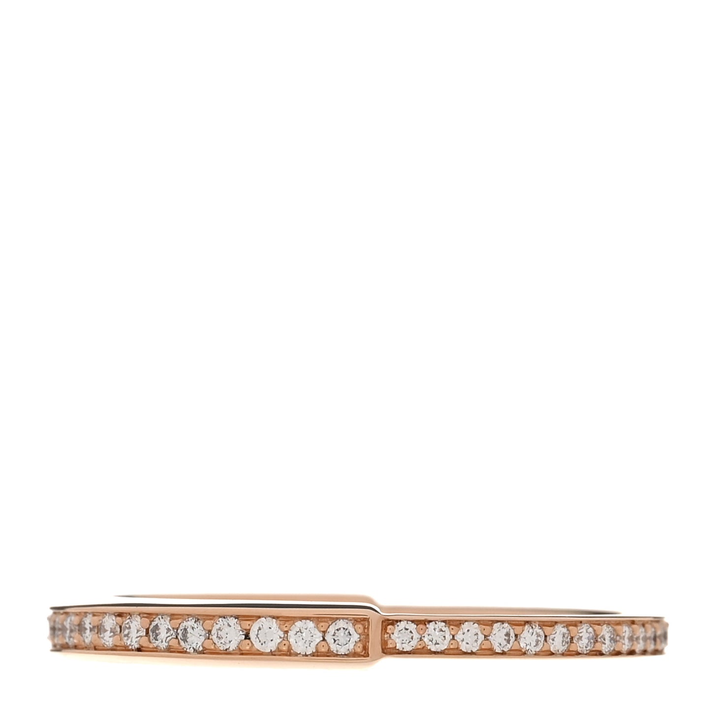 18K Rose Gold Diamond Lock Pave Ring 65 11