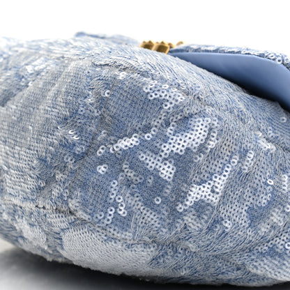 Chanel Sequin Quilted Medium Chanel 19 Flap Light Blue 8 of 11