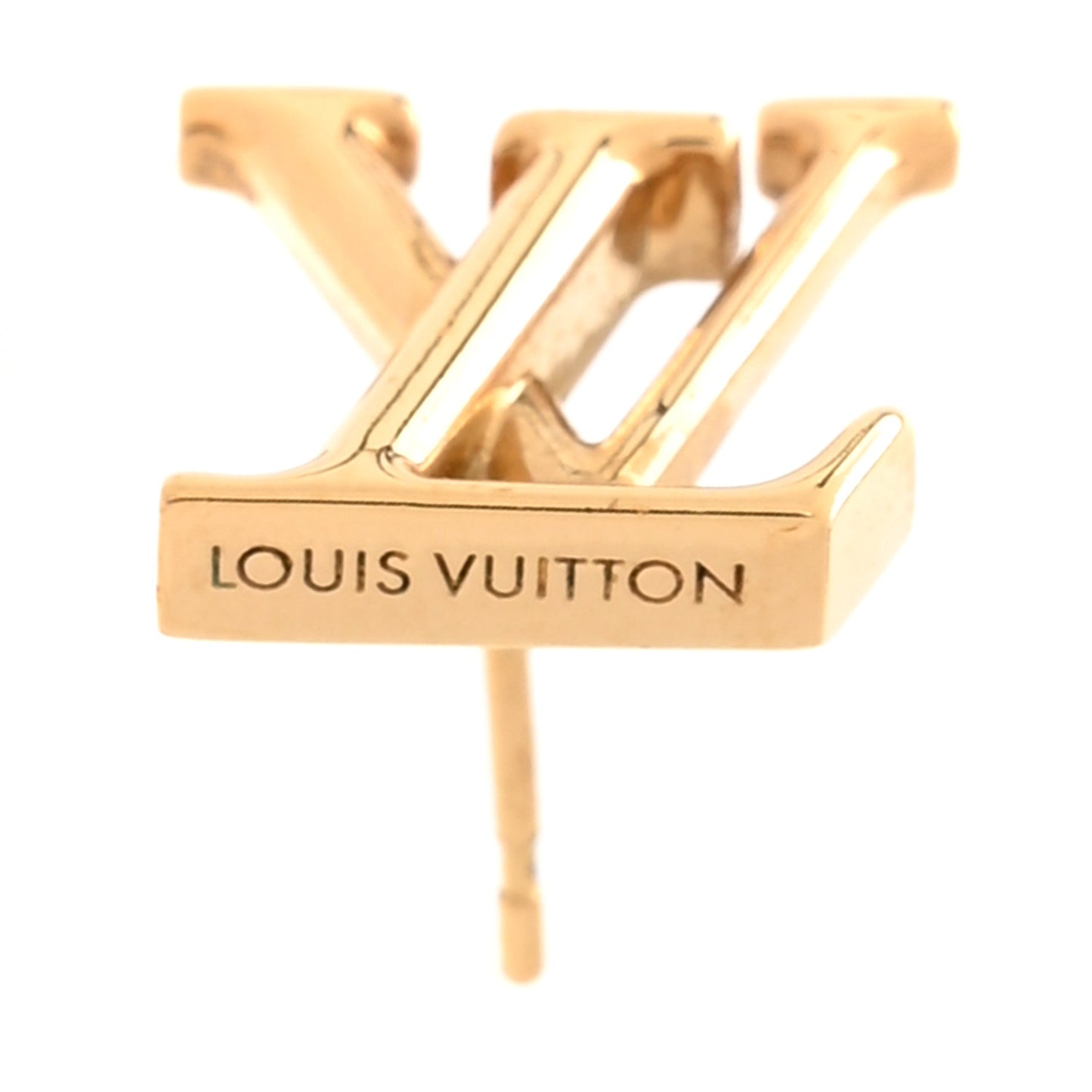 Metal Enamel LV Iconic Earrings Gold
