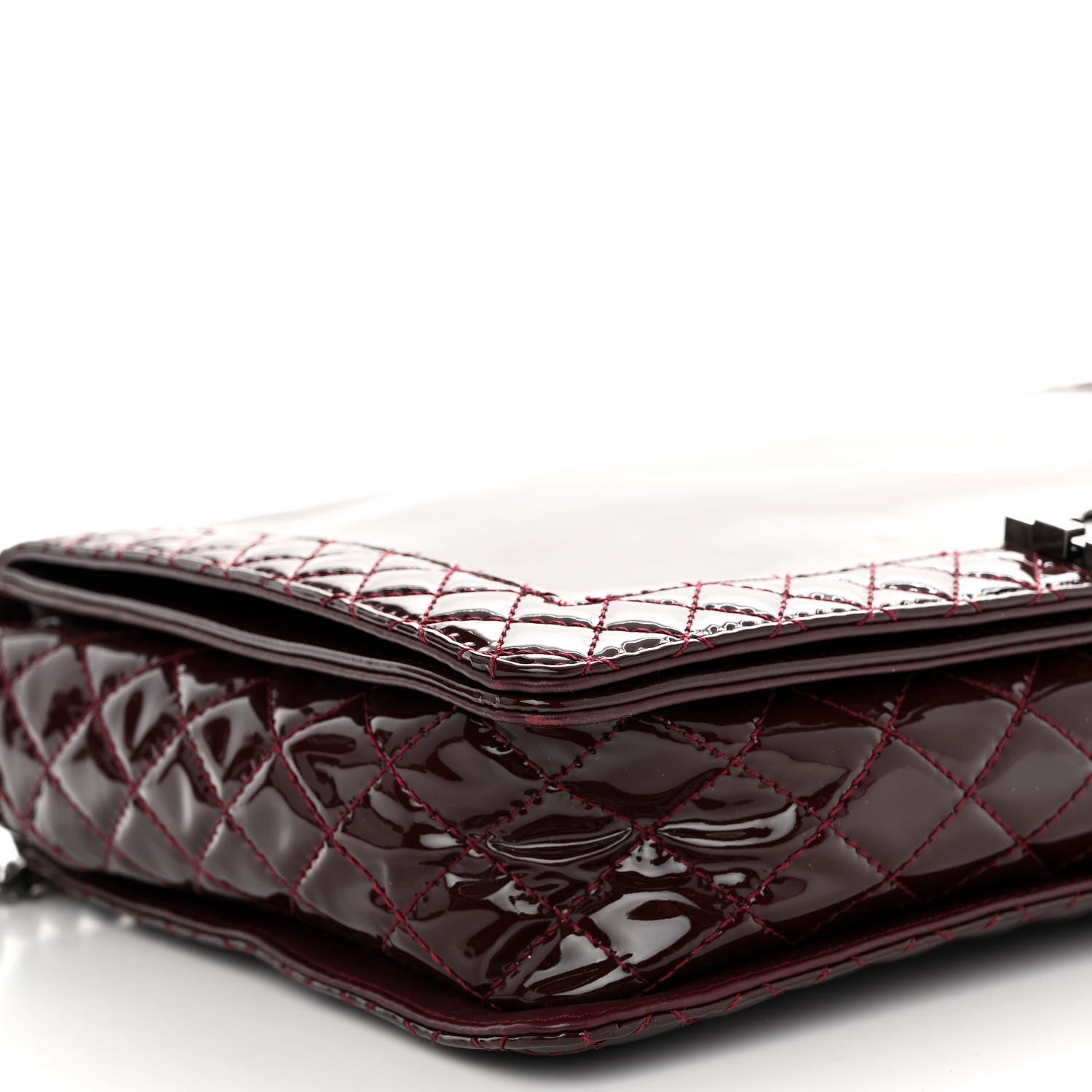 Chanel Patent Large Boy Reverso Flap Burgundy 8 of 9