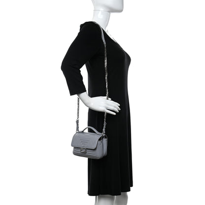 Fendi Shiny Nappa Trapuntata Micro Double Baguette Ardesia 2 of 10
