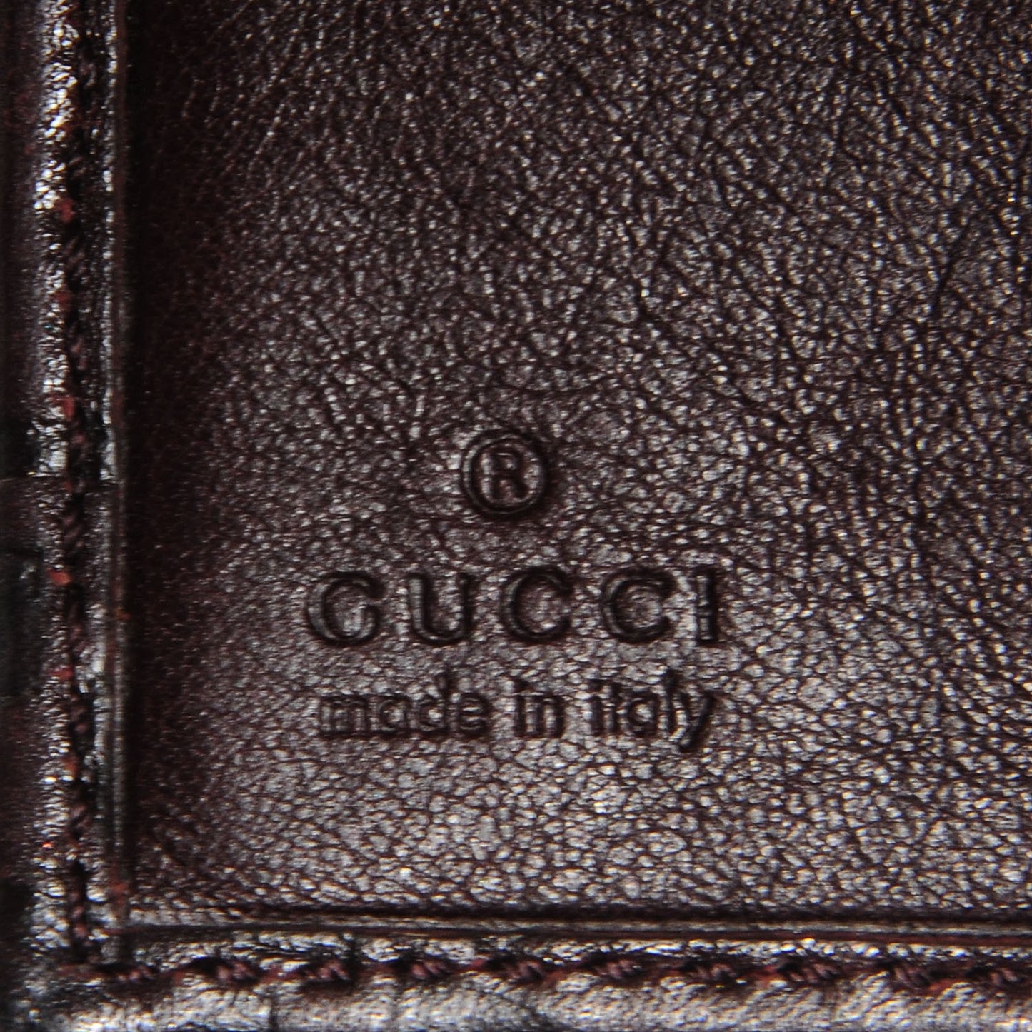 Guccissima D Ring Compact Wallet Chocolate Brown