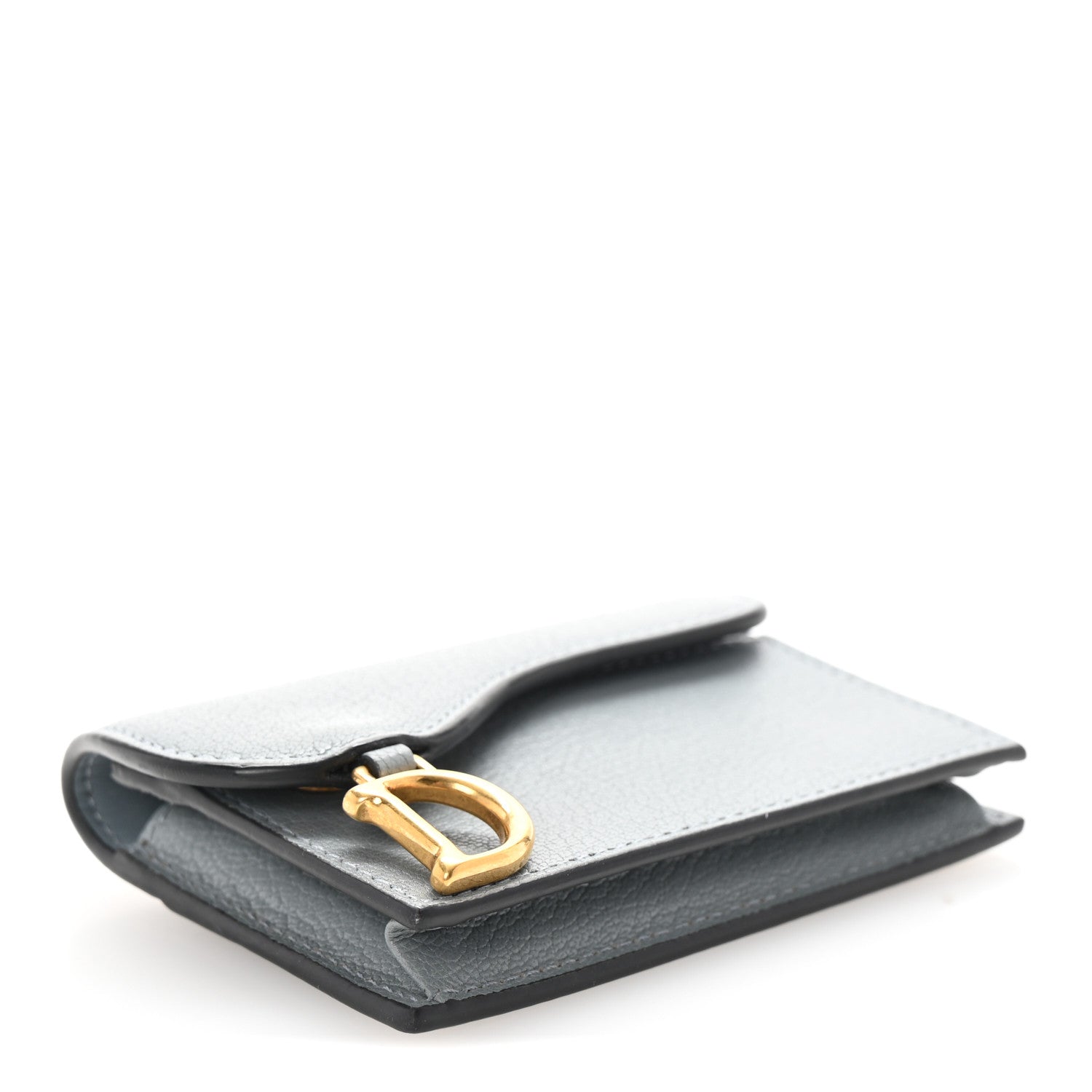 Christian Dior Goatskin Saddle Card Holder Sky Blue 4 of 7