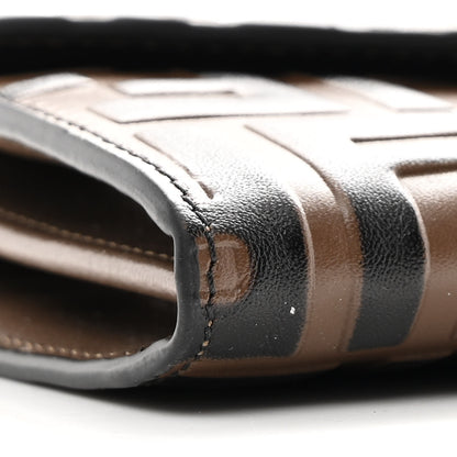 Fendi Vitello Soft F is Fendi Bi-Color FF 1974 Embossed Continental Envelope Wallet On Chain Maya Black 10 of 12