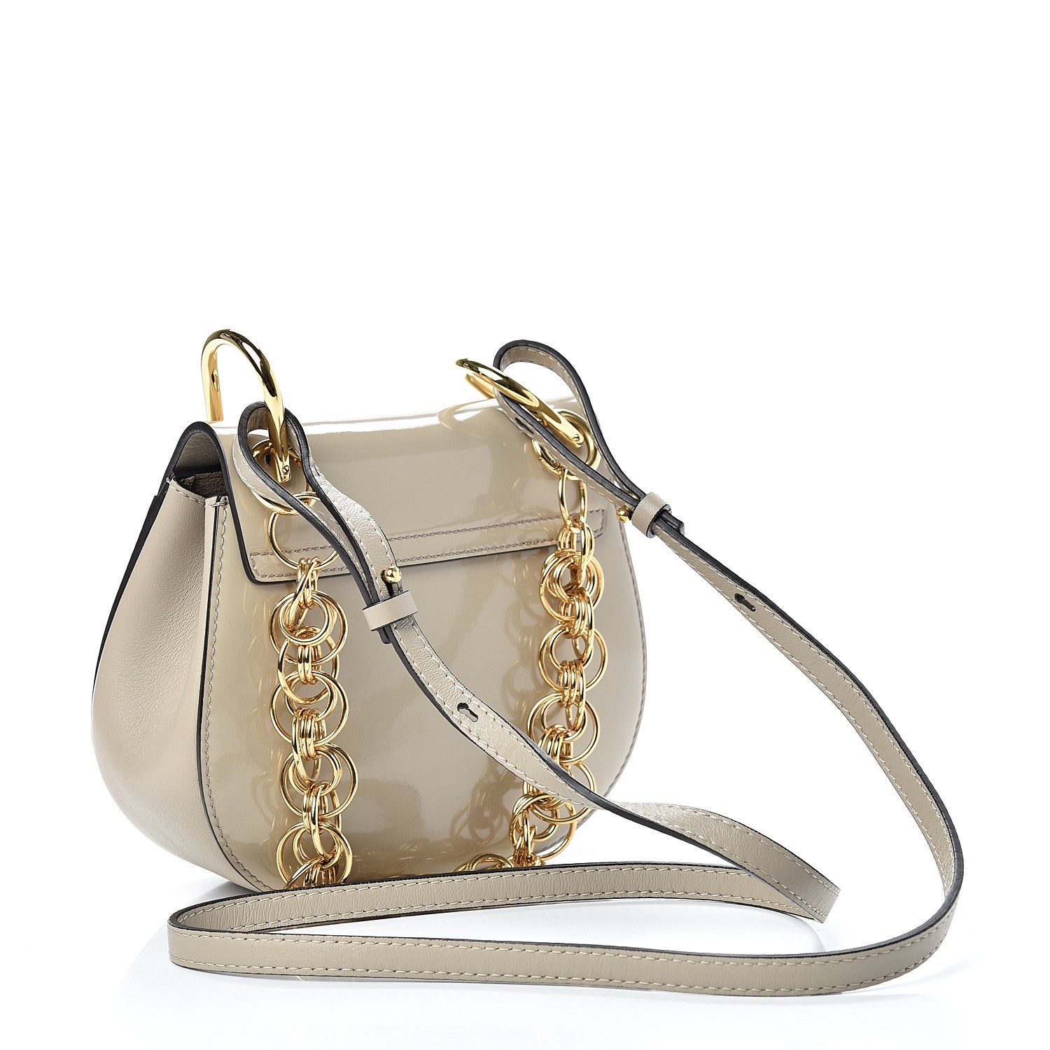 Chloe Glossy Lambskin Mini Drew Bijou Shoulder Bag Pastel Grey 2 of 10