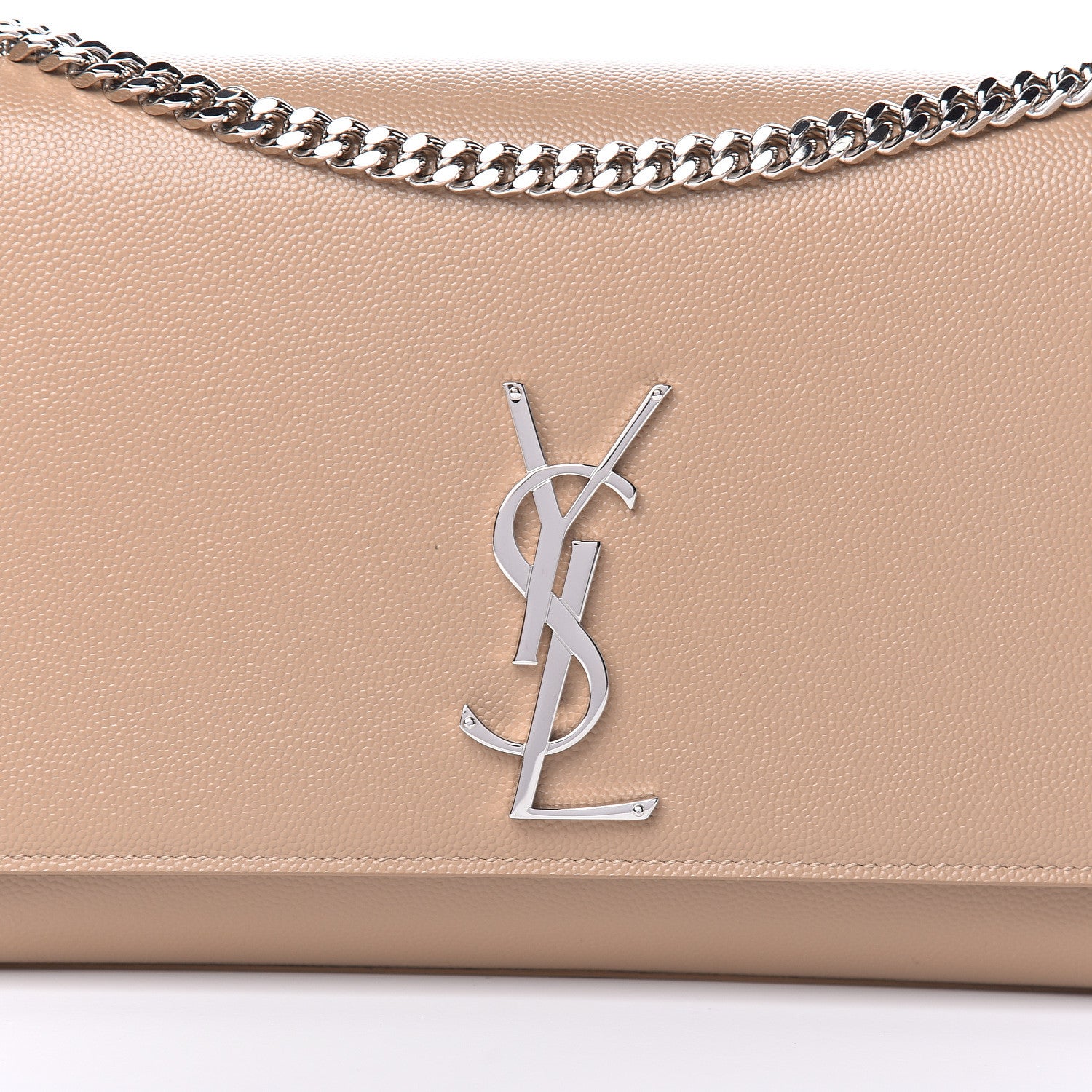 Saint Laurent Grain De Poudre Medium Classic Monogram Kate Satchel Sable Beige 14 of 14