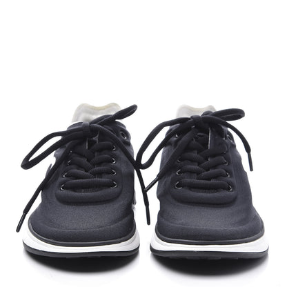 Chanel Lycra Womens CC Sneakers 36.5 Black 3 of 10