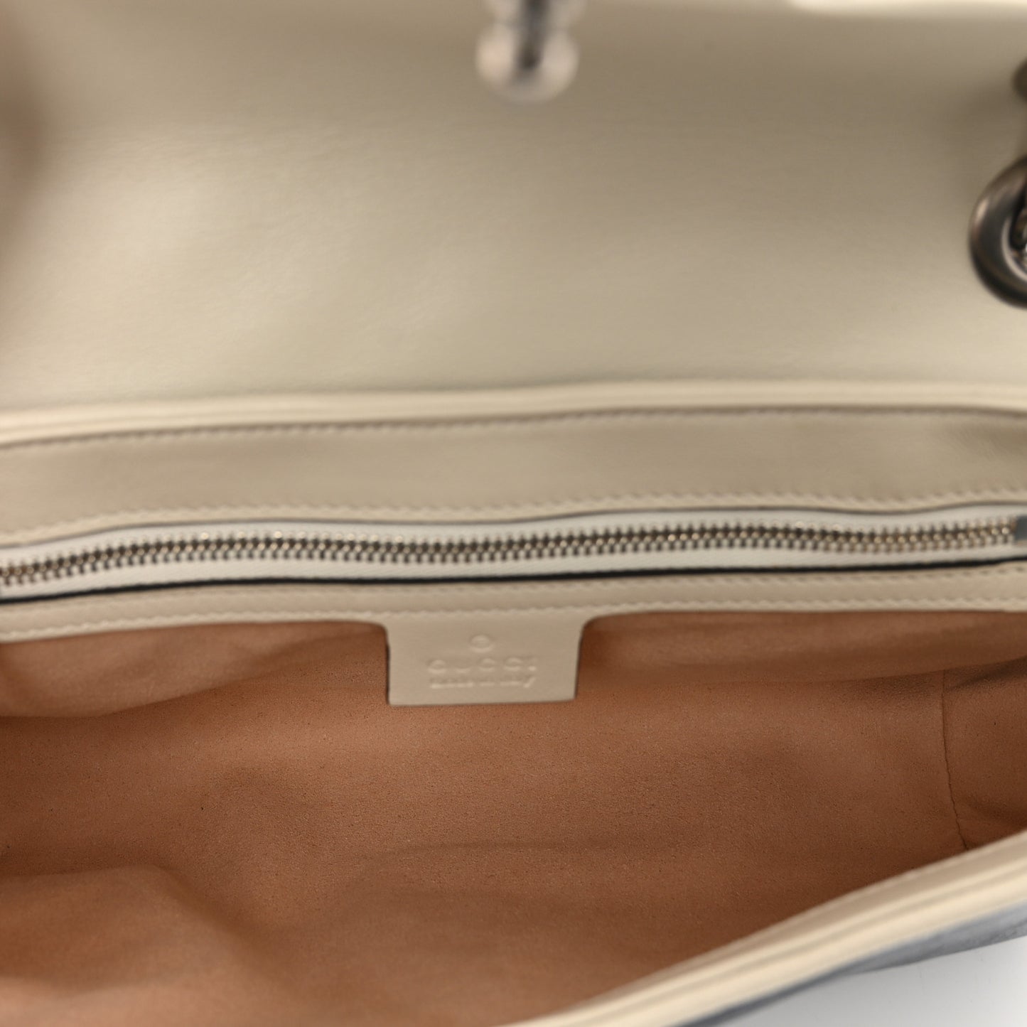 Vintage Effect Calfskin Matelasse Diagonal Small Torchon GG Marmont Shoulder Bag Blue Agata Mystic White